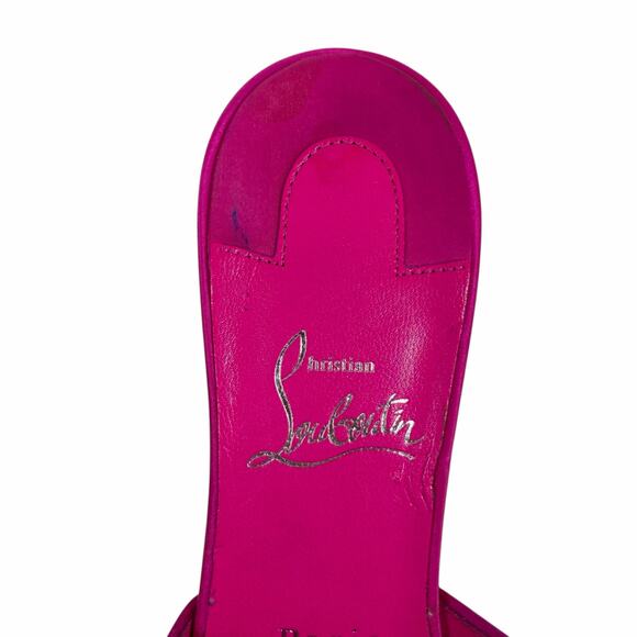 Christian Louboutin | Nicol is Back 85 pink satin mules  Christian Louboutin Nicol is Back 85 Crepe Satin Mule Sandal Pink Size 40